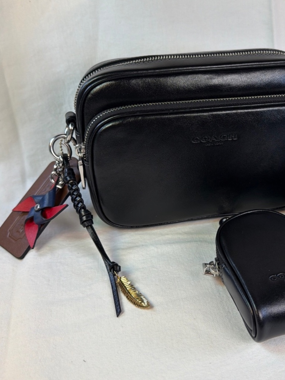 Coach Finlay Leather with Charms & Silver Hardware CEA71